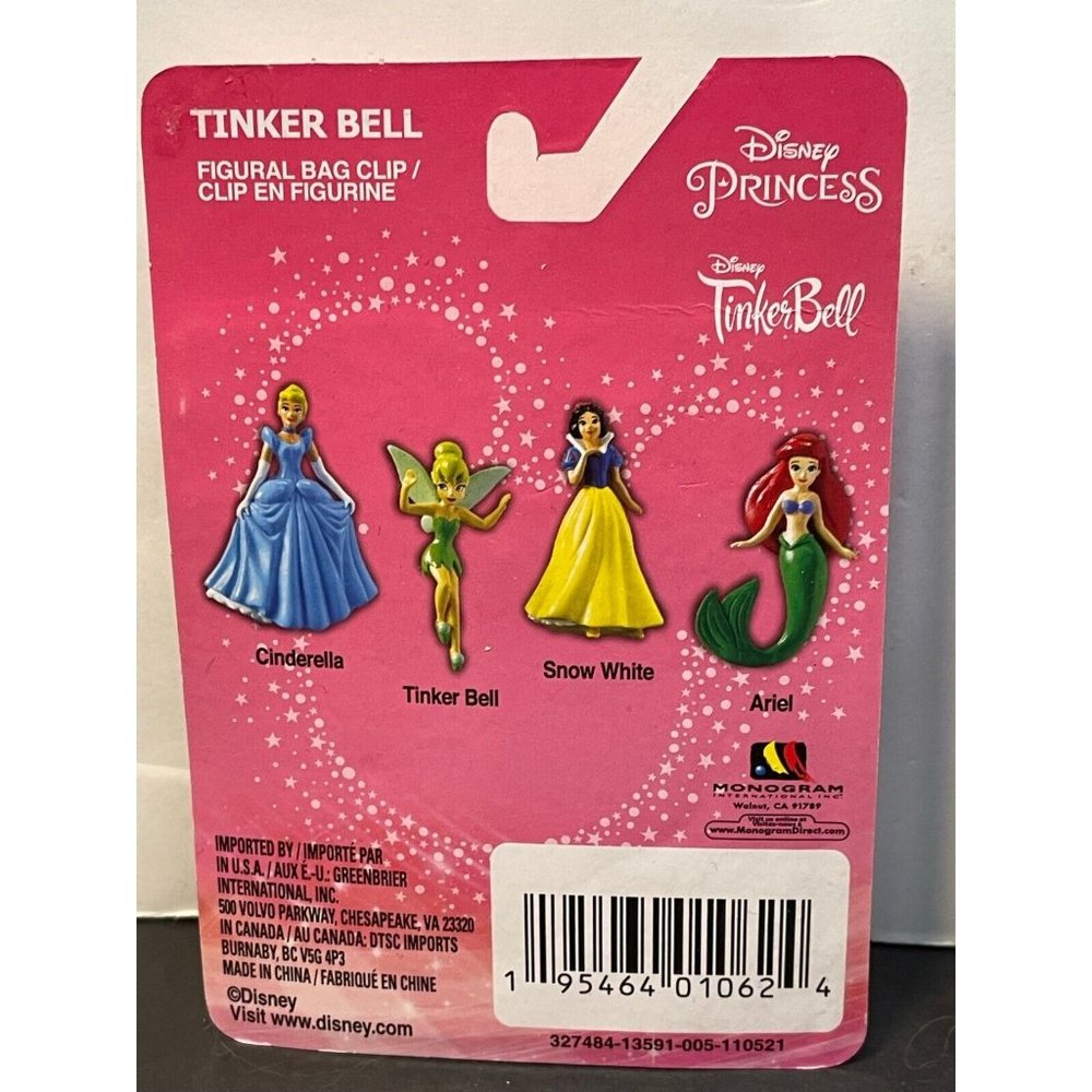 Disney Tinker Bell Figure Bag Clip book purses backpacks & Little Mermaid DVD - Picture 6 of 11